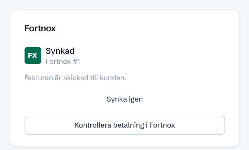 Fortnox på fakturan: Synkad, Fortnox #1